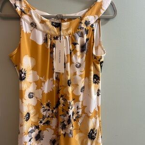 Calvin Klein Mustard and White Floral Blouse